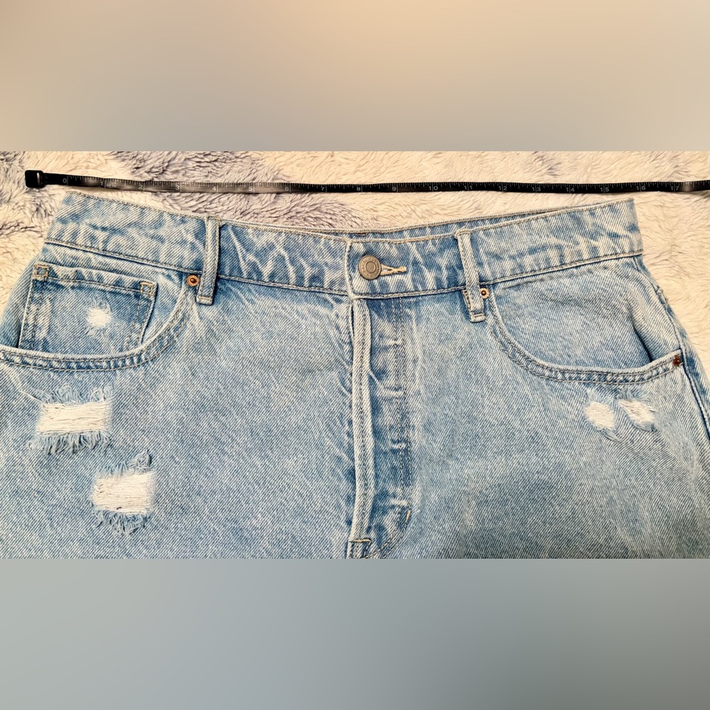 Women’s PacSun Light Blue Jean Ripped/Distressed High Rise Denim Shorts Sz 30 - Picture 13 of 16